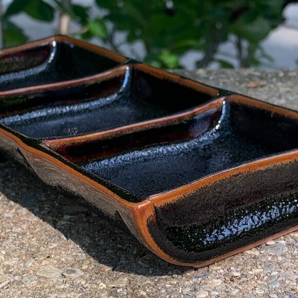 Vtg Japanese 3 Dipping Sauce Dish - Picture 3 of 10